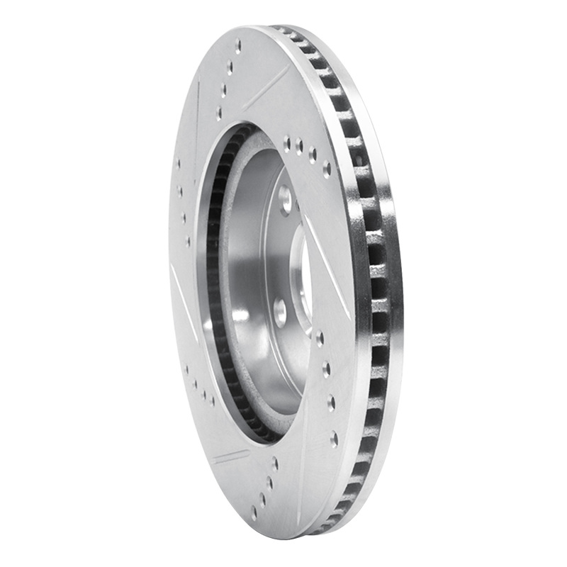 Lexus HS250H Brake Rotor (1) - Front Right - R1 Concepts - Drilled & Slotted - Silver - `06-`18